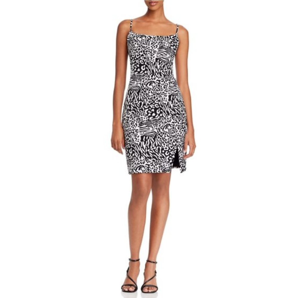 LAUNDRY by Shelli Segal Animal Print Spaghetti Strap Cocktail Dress Size 6